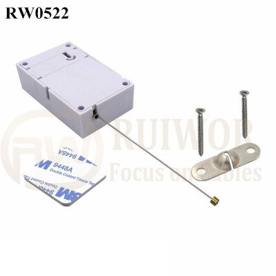 RW0522 Cuboid Anti Theft Pull Box With 10x31MM Two Screw Perforated Oval Metal Plate Connector Installed By Screw