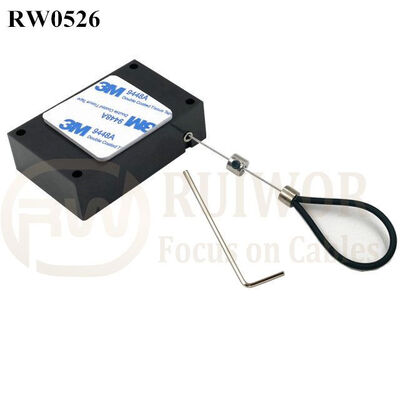 RW0526 Cuboid Anti Theft Pull Box With Adjustalbe Stainless Steel Anti-Theft Cable Loop Coated With Silicone Hose