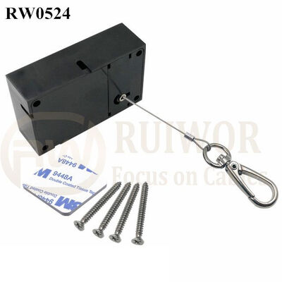 RW0524 Cuboid Anti Theft Pull Box With Key Hook Cable End