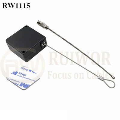 RuiWor RW1115 Square Retractable Wire Rope Reel Plus Wire Rope Ring Catch