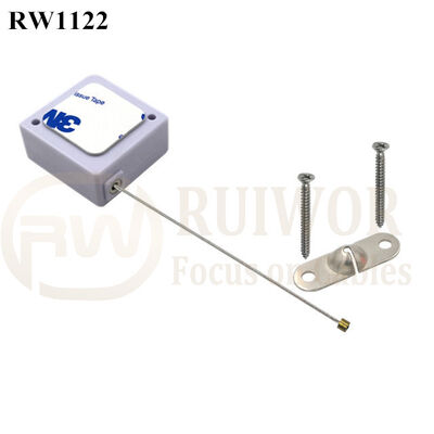RuiWor RW1122 Square Retractable Tool Lanyard Plus Perforated Metal Plate Connector Installed By Screw