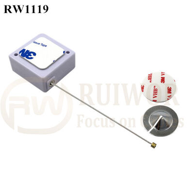 RuiWor RW1119 Mini Square Anti Theft Retail Cable With 22MM Circle Sticky Metal Plate For Open Sale Security