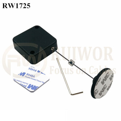 RW1725 Square Security Tether Plus Dia 38mm Circular Adhesive Plastic Plate