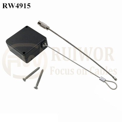 RW4915 Square Ratcheting Retractable Tether Plus Stop Function Plus Wire Rope Ring Catch