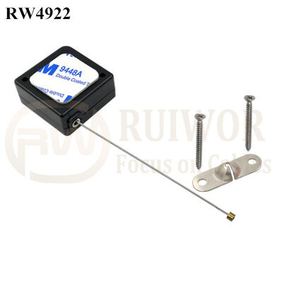RW4922 Square Ratcheting Retractable Tether Plus Stop Function 10x31MM Two Screw Perforated Oval Metal Plate Connector Installed By Screw