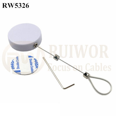 RW5326 Round Security Display Tether Plus Adjustable Stainless Steel Wire Loop Coated Silicone Hose