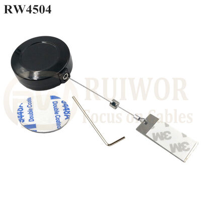RW4504 Round Display Pull Box Plus 45X19mm Rectangular Sticky Metal Plate