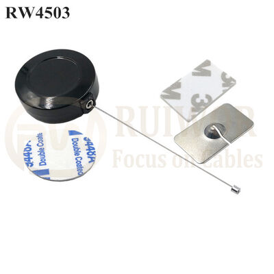 RW4503 Round Display Pull Box Plus Rectangular Adhesive Metal Plate