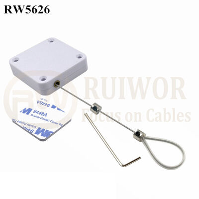 RW5626 Square Heavy Duty Retractable Cable Plus Adjustable Stainless Steel Wire Loop Coated Silicone Hose