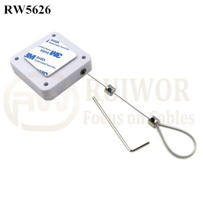 RW5626 Square Heavy Duty Retractable Cable Plus Adjustable Stainless Steel Wire Loop Coated Silicone Hose