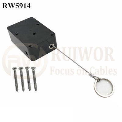 RW5914 Cuboid Heavy Duty Retractable Tether Pause Function Optional Plus With Demountable Key Ring