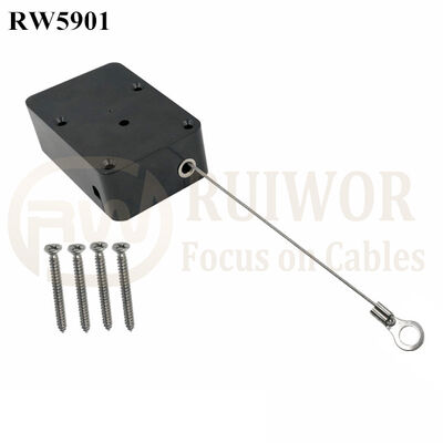 RW5901 Cuboid Heavy Duty Retractable Tether Ratchet Function Optional With Ring Terminal Inner Hole 3mm 4mm 5mm For Option