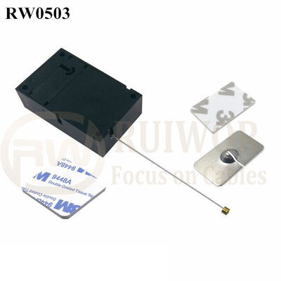 RW0503 Caixa Anti-Roubo Cubóide com Placa Metálica Adesiva Retangular de 35X22mm para Exibição de Segurança no Varejo de Celulares