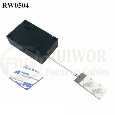 RW0504 Caixa Anti-Roubo Cubóide com Placa Metálica Adesiva Retangular de 45X19mm Usada em Expositores de Segurança de Supermercados e Varejo