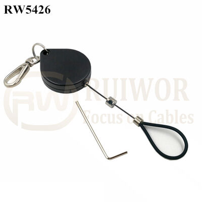 RW5426 Caixa de Tração de Segurança em Forma de Coração Mais Laço de Fio de Aço Inoxidável Ajustável com Mangueira de Silicone Revestida
